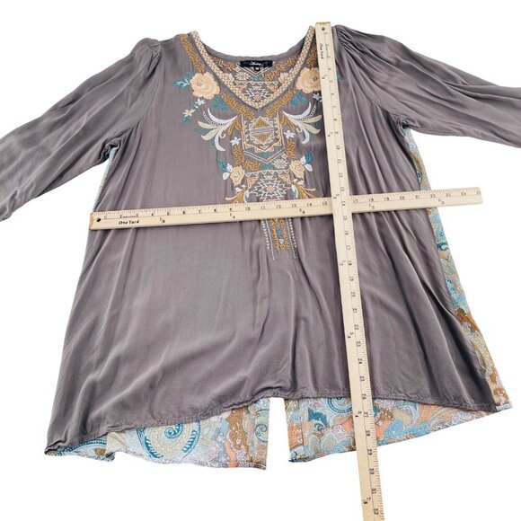Andrée By Unit Womens Embroidered Boho Tunic Top M - Picture 4 of 5